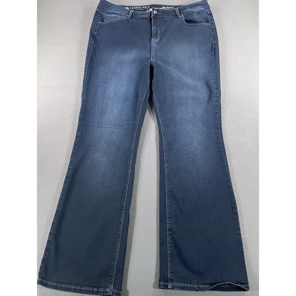 Laurie Felt 1X Silky Bootcut Jeans Vital Stretch Dark Wash High Rise RN 12167